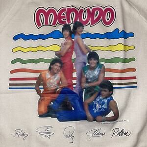 Menudo 80s Cut Sweatshirt Adult Size Medium Velva Sheen 1984 Boys Band Style